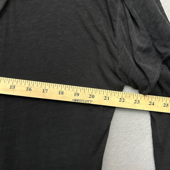 Free People We The Free Black Distressed Top Semi Sheer Long Sleeve M Whimsigoth - Picture 4 of 16